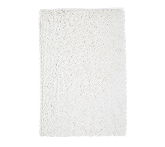 Tapis De Bain Mèche Uni Essential En Polyester - Blanc - 50x80 Cm