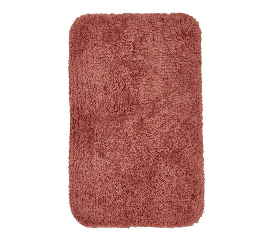 Tapis De Bain Tufté Uni Essential En Polyester - Rouge - 50x80 Cm