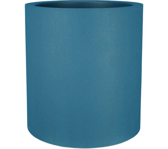 Pot En Plastique Rond Aspect Granit 30 Cm Bleu
