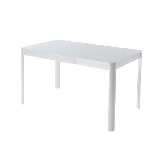 Table À Manger Davia - Laqué Blanc Brillant - L140 cm
