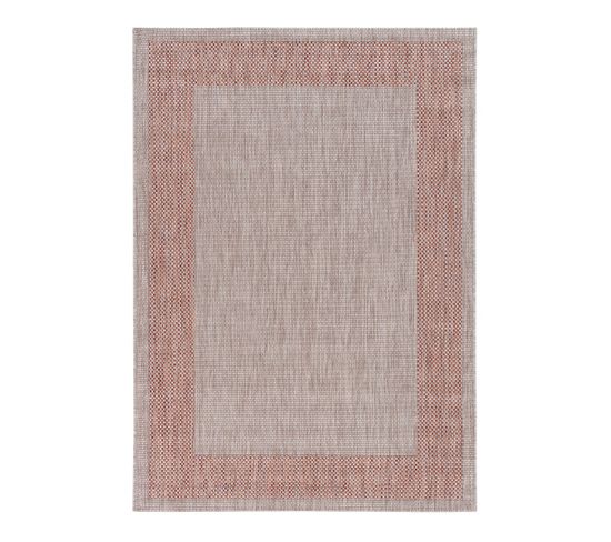 Tapis De Salon Lino En Polypropylène - Rouge Brique - 120x170 Cm