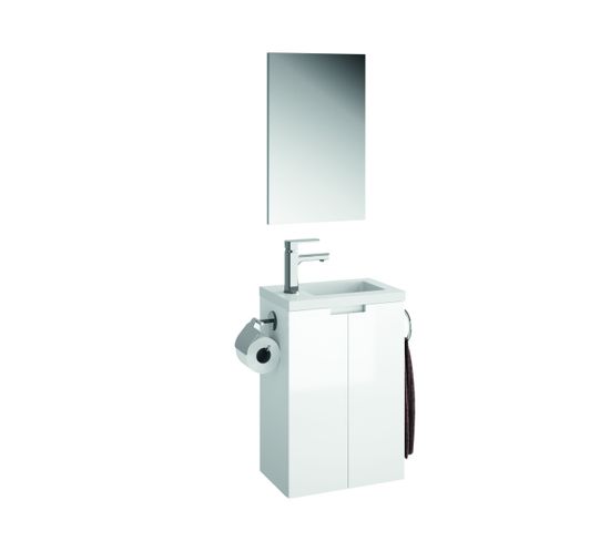 Meuble Lave-mains Closy Pack Avec Miroir Blanc Brillant L 40 X H 60 X P 25,2 Cm - Allibert
