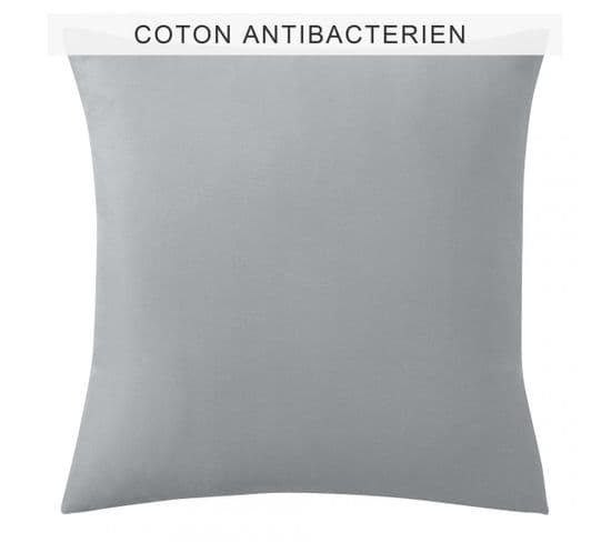 Taie D'oreiller Coton Sanitized® Tertio®  Gris -50 X 70 Sans Volant