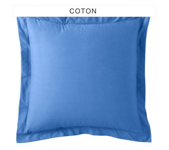 Taie D'oreiller Coton Tertio®  Bleu Azur -63 X 63 Sans Volant