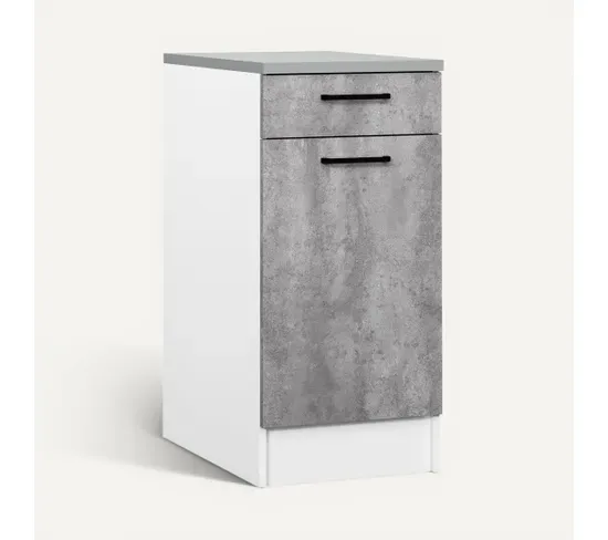 Ensemble Cuisine MALICE - Beton - L.180 cm vue 3/4