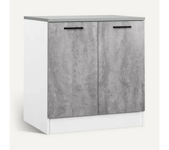Ensemble Cuisine MALICE - Beton - L.180 cm vue 3/4