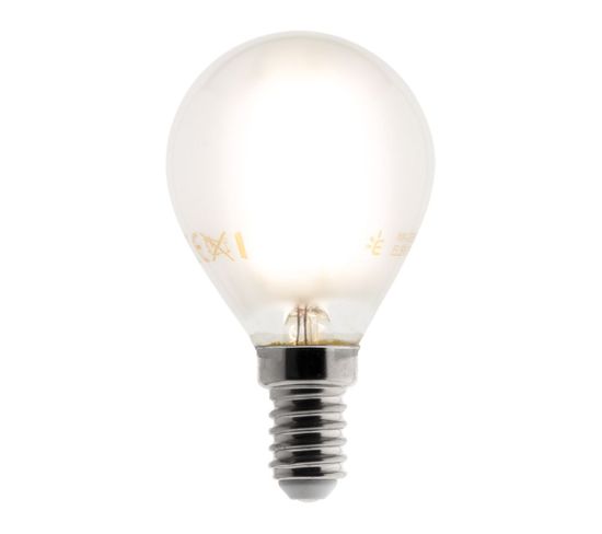 Ampoule Déco Dépolie Filaments LED Sphérique E14 - 4w - Blanc Chaud - 400 Lumen - 2700k - A++ -...