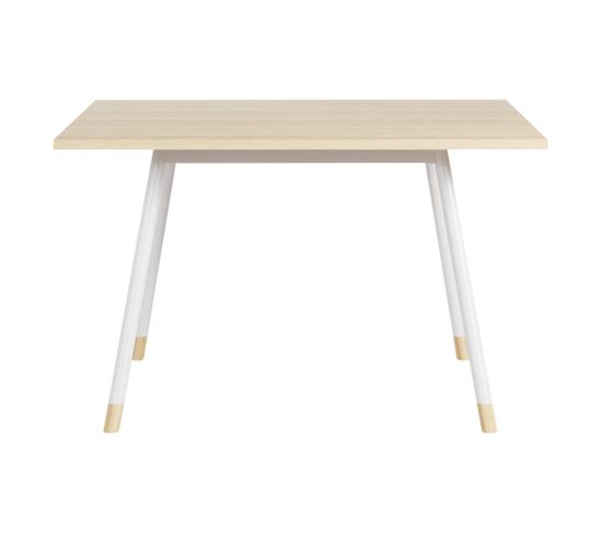 Table de réunion carrée K2 L.120-P.120cm imit chêne/blanc