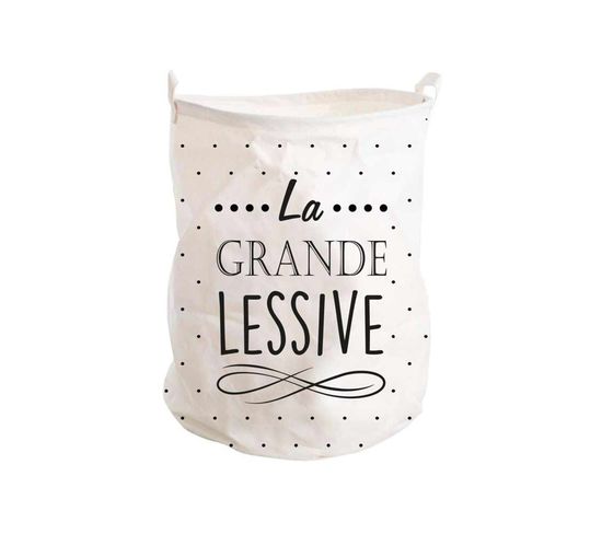 Panier à Linge "grande Lessive" - 40 X 50cm - Blanc
