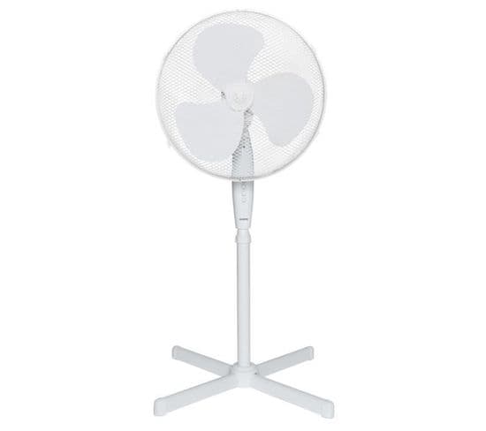 Ventilateur Sur Pied - 45w - Diametre 40 Cm - Hauteur Réglable - Oscillation - Blanc