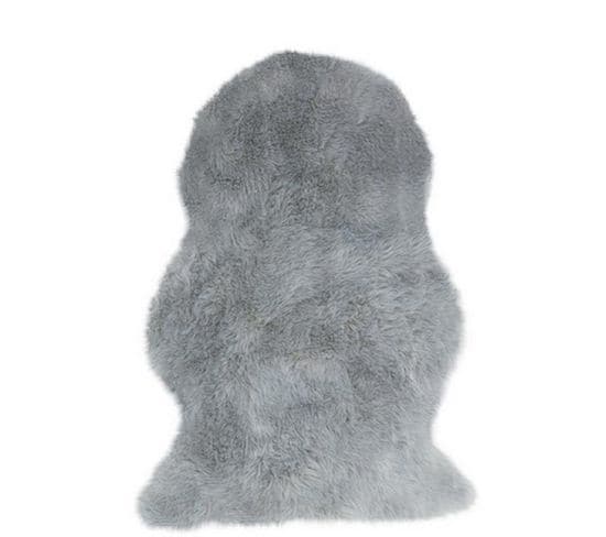 Descente De Lit Fur En Polyester - Argent - 140x200 Cm