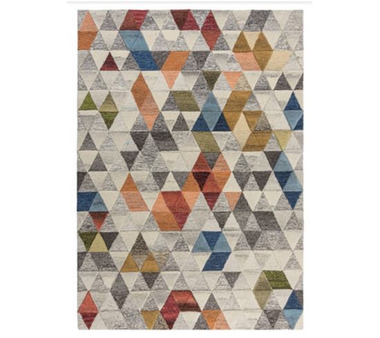 Tapis De Salon Amari En Laine - Multicolore - 120x170 Cm
