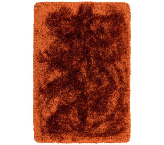 Tapis Shaggy Tufté Splash En Polyester - Orange - 120x170 Cm
