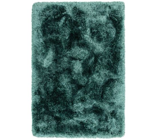 Tapis Shaggy Tufté Splash En Polyester - Bleu Pétrole - 70x140 Cm