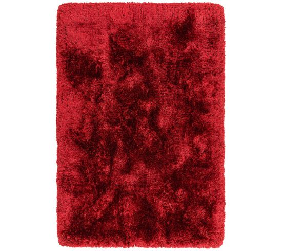 Tapis Shaggy Tufté Splash En Polyester - Rouge - 70x140 Cm