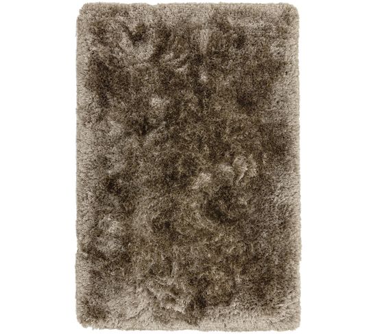 Tapis Shaggy Tufté Splash En Polyester - Taupe - 150x150 Cm