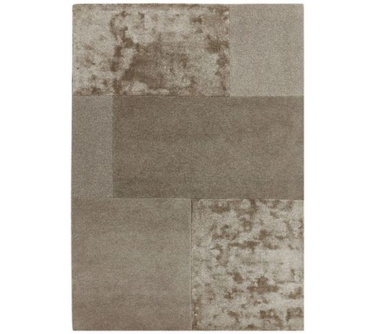 Tapis Tufté Main Slate En Laine - Taupe - 120x170 Cm