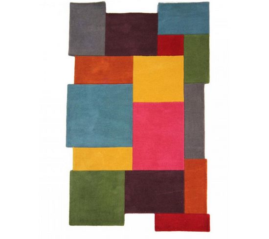 Tapis Moderne Et Design Arty En Laine - Multicolore - 120x170 Cm
