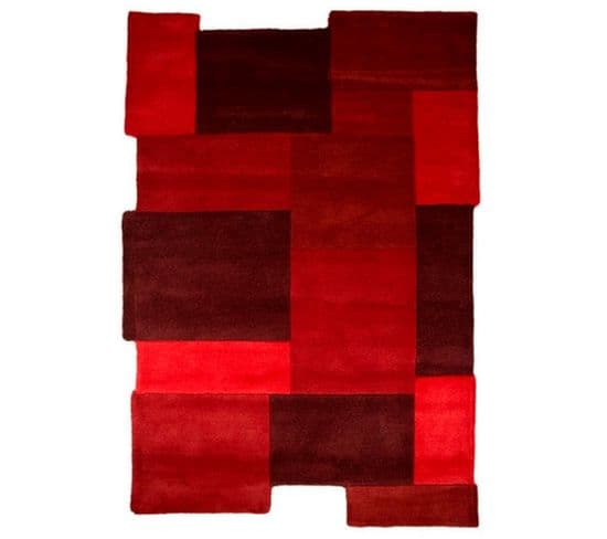 Tapis Moderne Et Design Arty En Laine - Rouge - 90x150 Cm