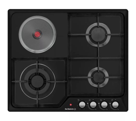 Table de cuisson Mixte 3 feux gaz + 1 électrique Noir - Dpe3601bm
