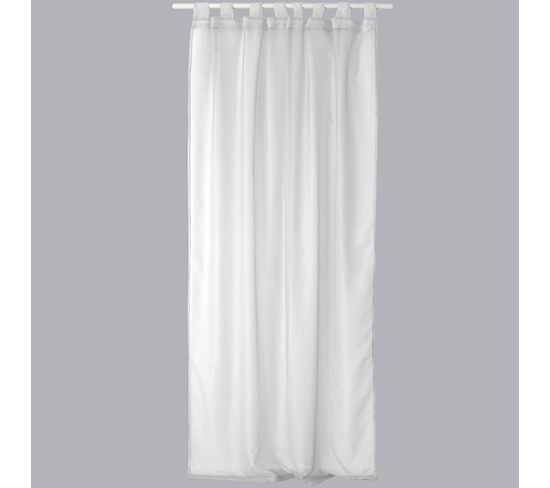 Voilage Uni En Polyester 8 Pattes - 140x240 Cm - Blanc