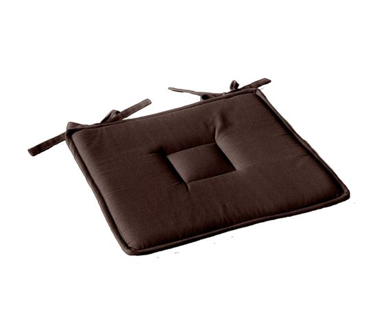 Galette De Chaise Plate Panama - 40 Cm X 40 Cm - Marron Chocolat Fondant