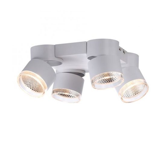 Plafonnier 4 Spots Nola Blanc LED Puissant Et Dimmable