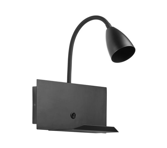 Applique Tête De Lit Tura Métal Noir Et Port USB C