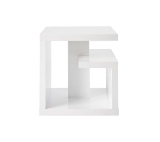 Table D'appoint Design Blanc Laqué L50 Cm Halton