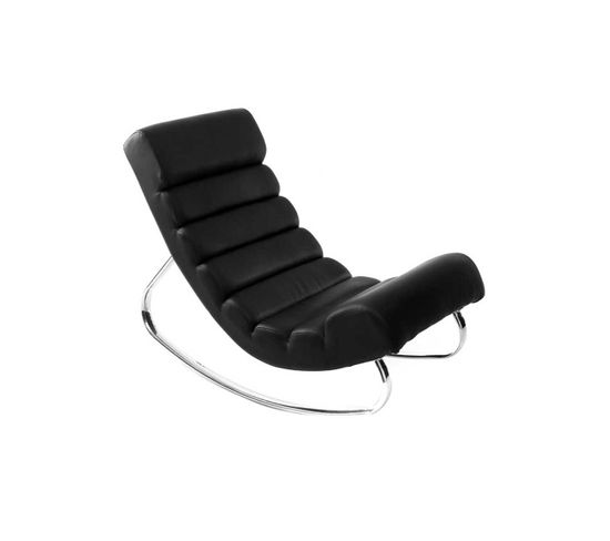 Rocking Chair Design Noir Et Acier Chromé Taylor