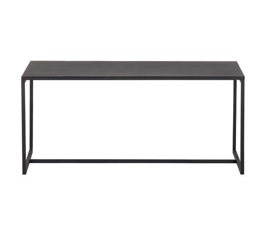 Table Basse Rectangulaire Design Métal Noir L100 Cm Karl