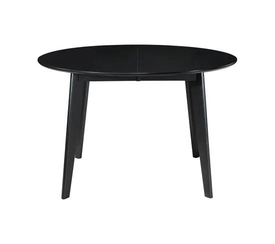 Table À Manger Design Extensible Ronde Noire L120-150 Cm Leena