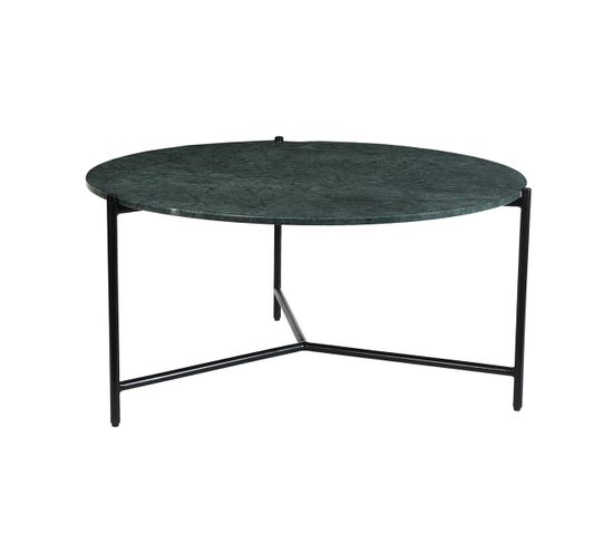 Table Basse Design Ronde En Marbre Vert D90 Cm Bumcello