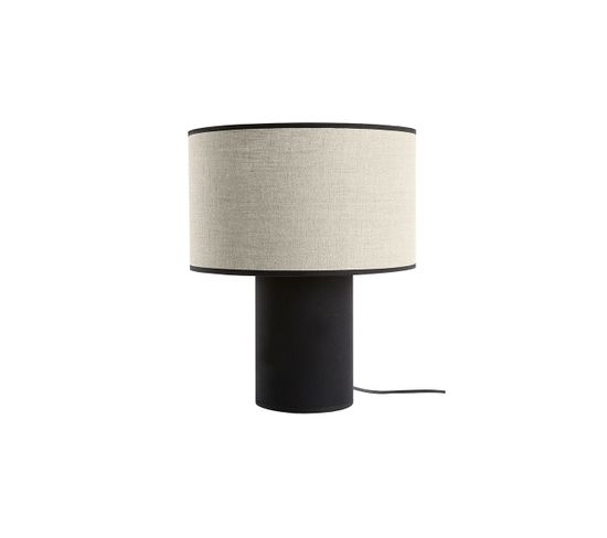 Lampe À Poser Bi-matière En Lin Et Coton Noir H36 Cm Slot