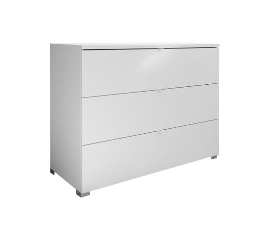 Commode Design Blanche 3 Tiroirs L104 Cm Laly