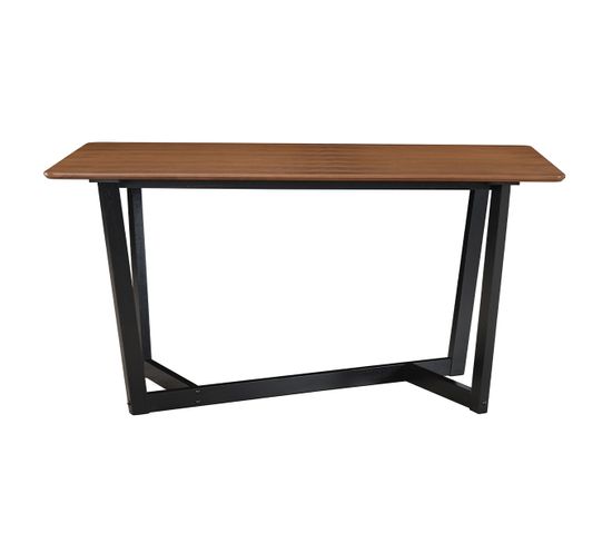 Table Design Rectangulaire Noyer Et Bois Teinté Noir L150 Cm Kouk