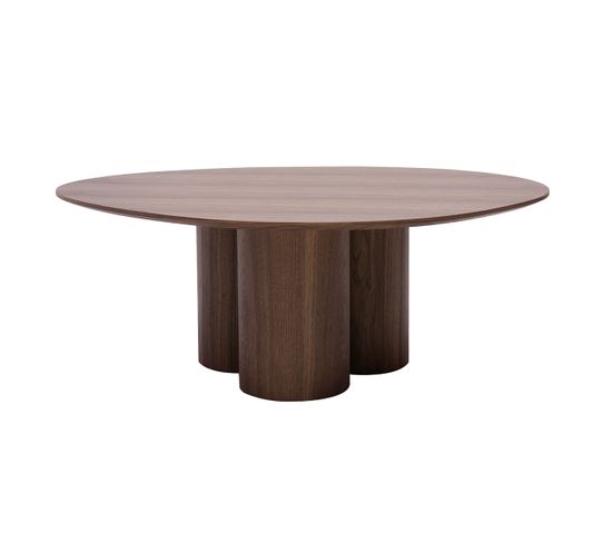 Table Basse Design Bois Foncé Noyer L100 Cm Hollen