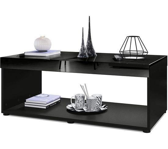 Table Basse Noir  (lxhxp): 104 X 40,5 X 58