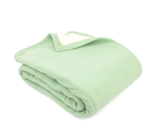 Couverture Polaire Luxe 180x220 Cm 100% Polyester 430g/m2 Narvik Vert Tilleul