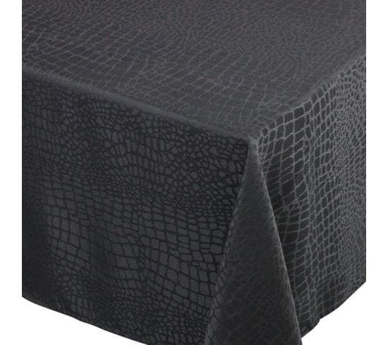 Nappe Rectangle 150x200 Cm Jacquard 100% Polyester Lounge Noir