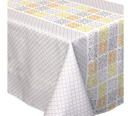 Nappe Rectangle 150x250 Cm Imprimée 100% Polyester Caro Géométrique Gris