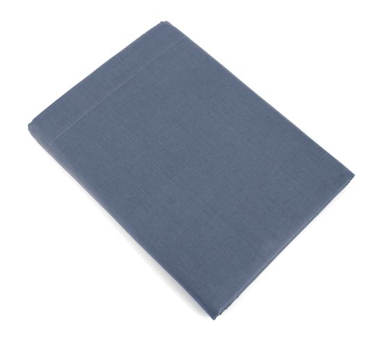 Drap Plat Uni 270x310 Cm Coton Alto Bleu Jean