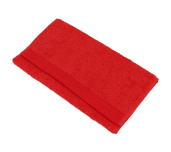 Serviette Invité 30x50 Cm Coton Peigné Alba Rouge