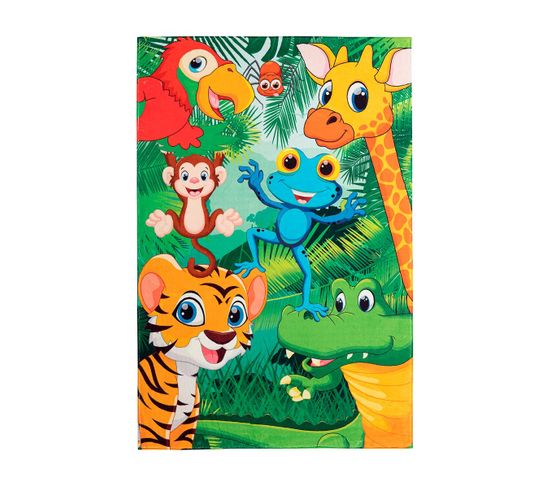 Tapis De Chambre Enfant Multicolore Rectangle Mini Jungle Multicolore 120x170