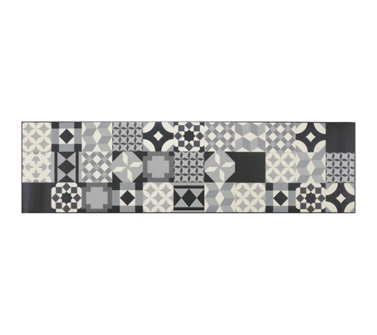 Tapis Design Pour Cuisine Carreaux De Ciment Rectangle Mallaig Multicolore 50x120