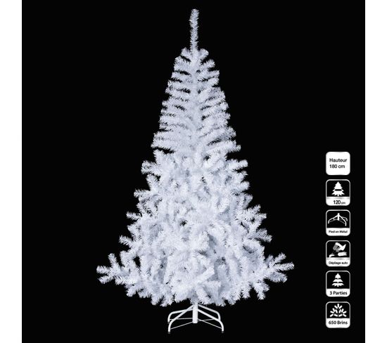 Sapin De Noël Luxe - 1,8 M - Blanc