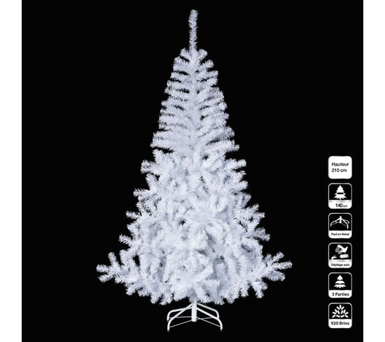 Sapin De Noël Luxe - 2,1 M - Blanc