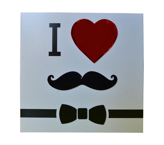 Cadre Imprimé Mystery - 24 X 24 Cm. - I Love Moustache