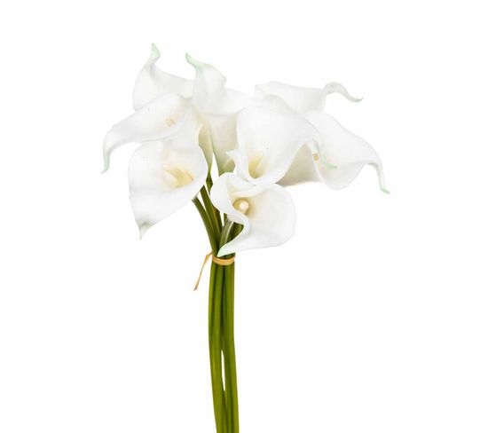 Bouquet 8 Arums Artificiels - H. 36 Cm - Blanc
