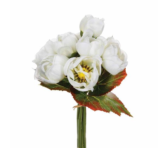 Bouquet 8 Begonias Artificiels - H. 23 Cm